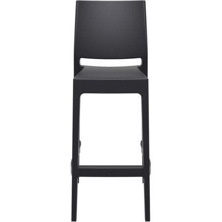 Tabouret de bar MAYA BAR 75 H75 empilable d'extérieur - Polypropylène noir