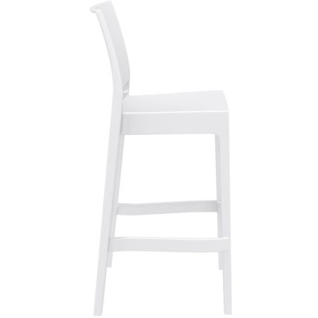 Tabouret de bar MAYA BAR 75 H75 empilable d'extérieur - Polypropylène blanc