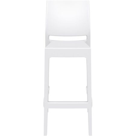 Tabouret de bar MAYA BAR 75 H75 empilable d'extérieur - Polypropylène blanc