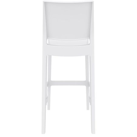 Tabouret de bar MAYA BAR 75 H75 empilable d'extérieur - Polypropylène blanc
