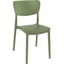 Chaise de terrasse MONNA H45 empilable d'extérieur - Polypropylène et fibre de verre olive