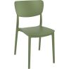 Chaise de terrasse MONNA H45 empilable d'extérieur - Polypropylène et fibre de verre olive