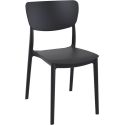 Chaise de terrasse MONNA H45 empilable d'extérieur - Polypropylène et fibre de verre noir