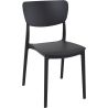 Chaise de terrasse MONNA H45 empilable d'extérieur - Polypropylène et fibre de verre noir