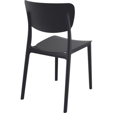 Chaise de terrasse MONNA H45 empilable d'extérieur - Polypropylène et fibre de verre noir