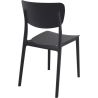 Chaise de terrasse MONNA H45 empilable d'extérieur - Polypropylène et fibre de verre noir