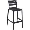 Tabouret de bar ACHILLE BAR 75 H75 empilable d'extérieur - Polypropylène et fibre de verre noir