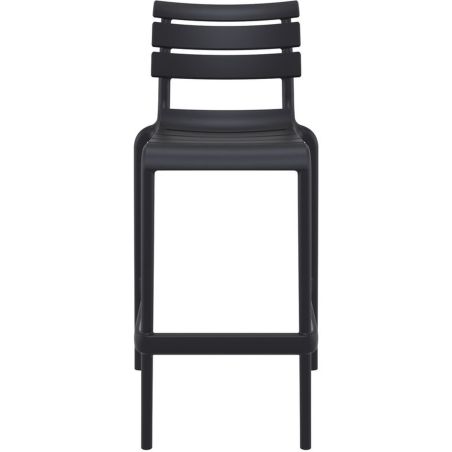 Tabouret de bar ACHILLE BAR 75 H75 empilable d'extérieur - Polypropylène et fibre de verre noir