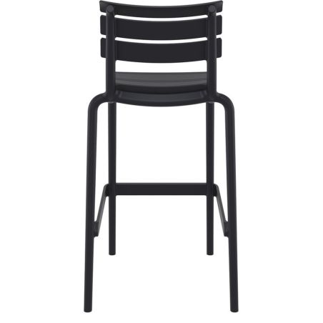 Tabouret de bar ACHILLE BAR 75 H75 empilable d'extérieur - Polypropylène et fibre de verre noir
