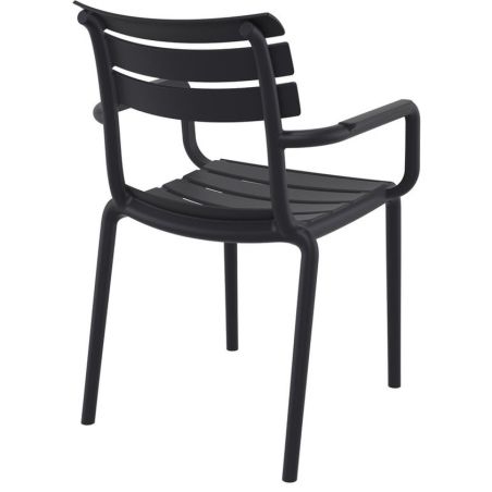 Fauteuil de terrasse ULYSSE H47 empilable d'extérieur - Polypropylène et fibre de verre noir