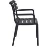Fauteuil de terrasse ULYSSE H47 empilable d'extérieur - Polypropylène et fibre de verre noir
