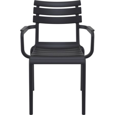 Fauteuil de terrasse ULYSSE H47 empilable d'extérieur - Polypropylène et fibre de verre noir