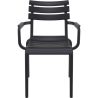Fauteuil de terrasse ULYSSE H47 empilable d'extérieur - Polypropylène et fibre de verre noir