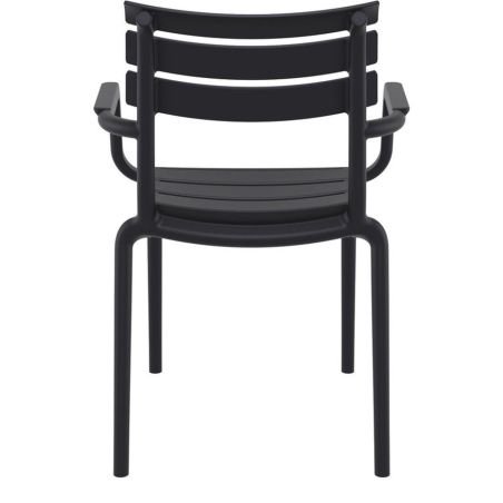 Fauteuil de terrasse ULYSSE H47 empilable d'extérieur - Polypropylène et fibre de verre noir