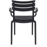 Fauteuil de terrasse ULYSSE H47 empilable d'extérieur - Polypropylène et fibre de verre noir