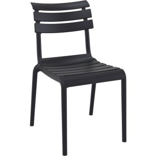Chaise de terrasse PENELOPPE H47 empilable d'extérieur - Polypropylène noir