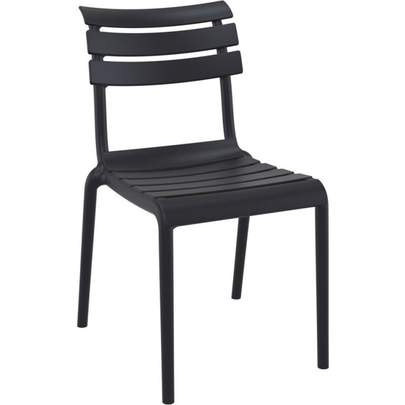 Chaise de terrasse PENELOPPE H47 empilable d'extérieur - Polypropylène noir