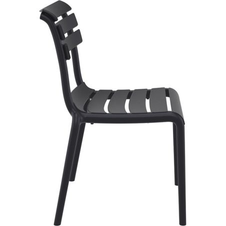 Chaise de terrasse PENELOPPE H47 empilable d'extérieur - Polypropylène noir