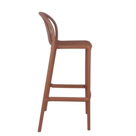 Tabouret de bar OMAN H76 empilable d'extérieur - Polypropylène terra