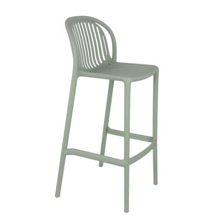 Tabouret de bar OMAN H76 empilable d'extérieur - Polypropylène sauge