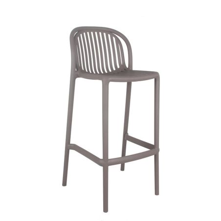 Tabouret de bar OMAN H76 empilable d'extérieur - Polypropylène taupe