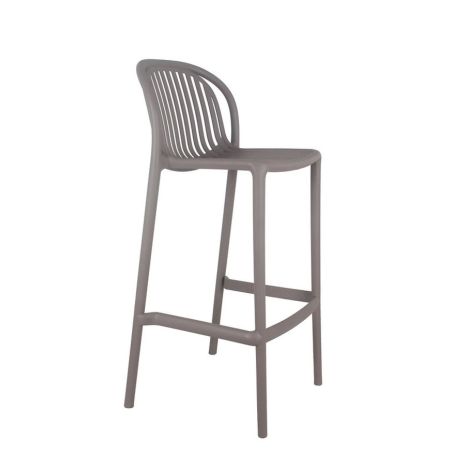 Tabouret de bar OMAN H76 empilable d'extérieur - Polypropylène taupe