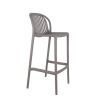 Tabouret de bar OMAN H76 empilable d'extérieur - Polypropylène taupe