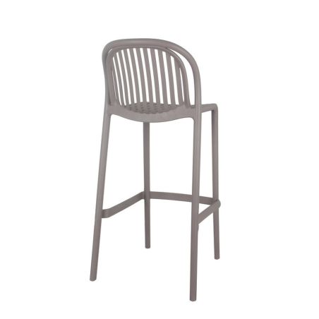 Tabouret de bar OMAN H76 empilable d'extérieur - Polypropylène taupe