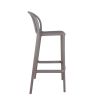 Tabouret de bar OMAN H76 empilable d'extérieur - Polypropylène taupe