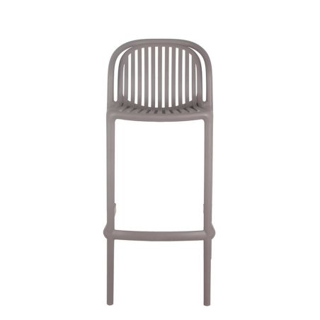 Tabouret de bar OMAN H76 empilable d'extérieur - Polypropylène taupe
