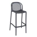 Tabouret de bar OMAN H76 empilable d'extérieur - Polypropylène anthracite