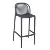 Tabouret de bar OMAN H76 empilable d'extérieur - Polypropylène anthracite