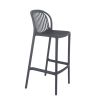 Tabouret de bar OMAN H76 empilable d'extérieur - Polypropylène anthracite