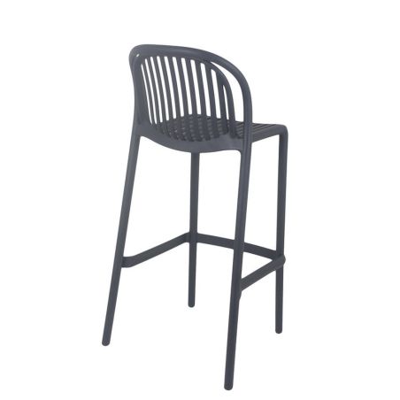 Tabouret de bar OMAN H76 empilable d'extérieur - Polypropylène anthracite