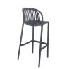 Tabouret de bar OMAN H76 empilable d'extérieur - Polypropylène anthracite