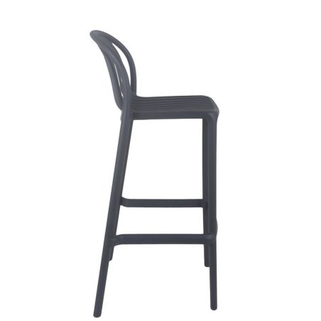 Tabouret de bar OMAN H76 empilable d'extérieur - Polypropylène anthracite