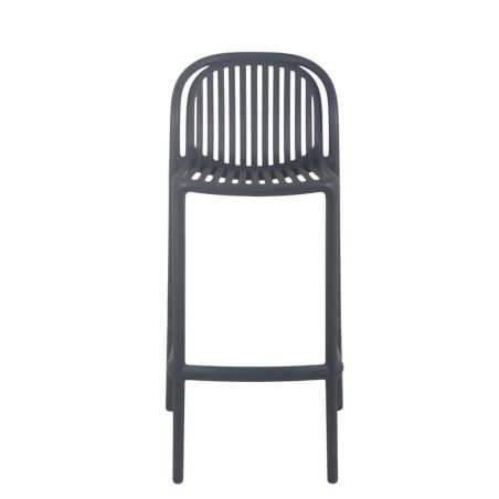 Tabouret de bar OMAN H76 empilable d'extérieur - Polypropylène anthracite