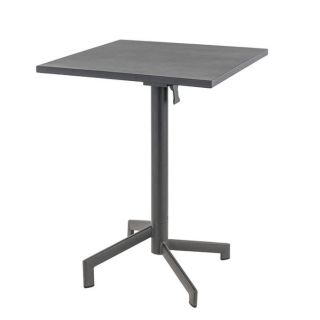 Table de terrasse PIGALLE 60x60 pliable d'extérieur - Aluminium, acier anthracite