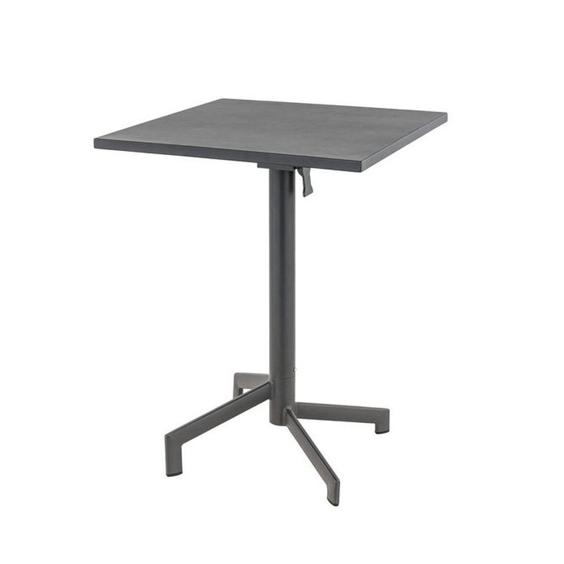 Table de terrasse PIGALLE 60x60 pliable d'extérieur - Aluminium, acier anthracite
