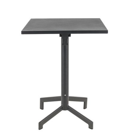 Table de terrasse PIGALLE 60x60 pliable d'extérieur - Aluminium, acier anthracite