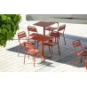 Table de terrasse PIGALLE 60x60 pliable d'extérieur - Aluminium, acier anthracite