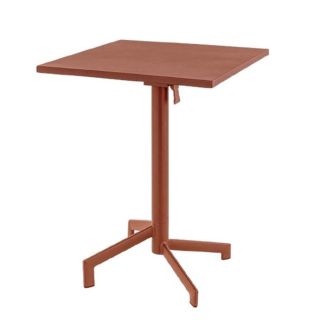Table de terrasse PIGALLE 60x60 pliable d'extérieur - Aluminium, acier terra