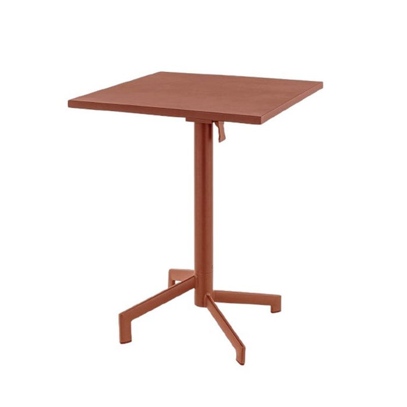 Table de terrasse PIGALLE 60x60 pliable d'extérieur - Aluminium, acier terra