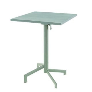 Table de terrasse PIGALLE 60x60 pliable d'extérieur - Aluminium, acier sauge