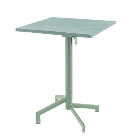 Table de terrasse PIGALLE 60x60 pliable d'extérieur - Aluminium, acier sauge