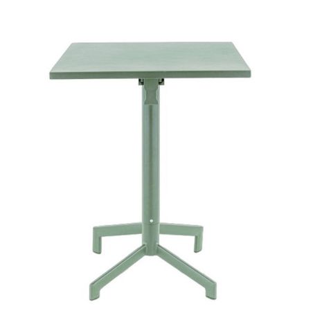Table de terrasse PIGALLE 60x60 pliable d'extérieur - Aluminium, acier sauge