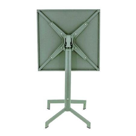 Table de terrasse PIGALLE 60x60 pliable d'extérieur - Aluminium, acier sauge