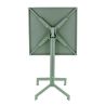 Table de terrasse PIGALLE 60x60 pliable d'extérieur - Aluminium, acier sauge