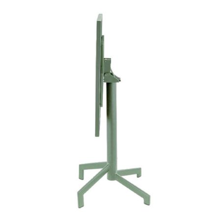 Table de terrasse PIGALLE 60x60 pliable d'extérieur - Aluminium, acier sauge