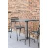 Table de terrasse PIGALLE 60x60 pliable d'extérieur - Aluminium, acier sauge